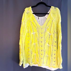 Free People oversized Neon sweater size M